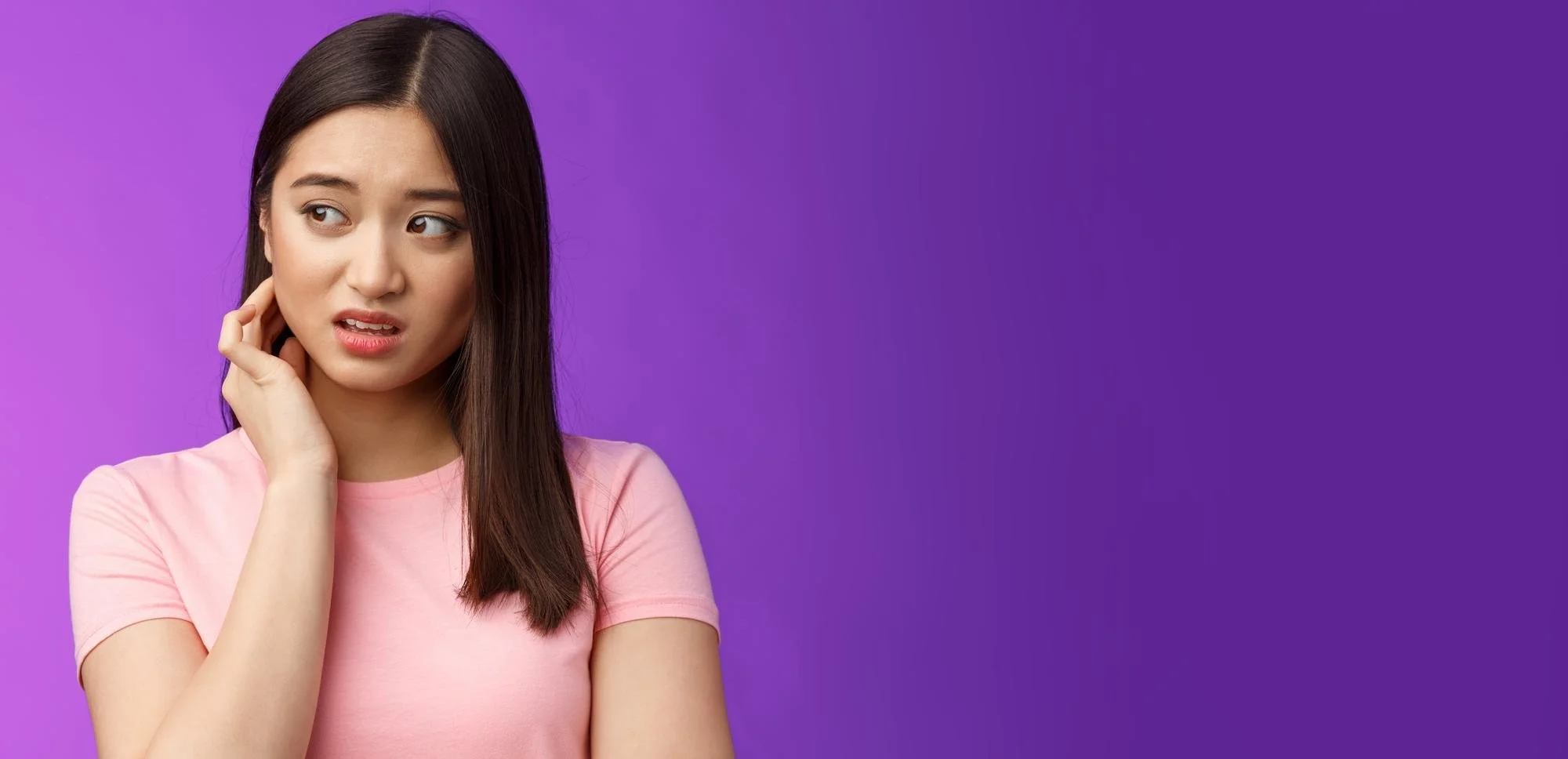 Student looking anxious while studying